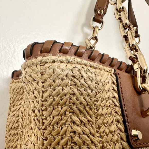 MICHAEL Michael Kors Rosalie East West Straw Tote w/Leather Trim GUC - Picture 10 of 16